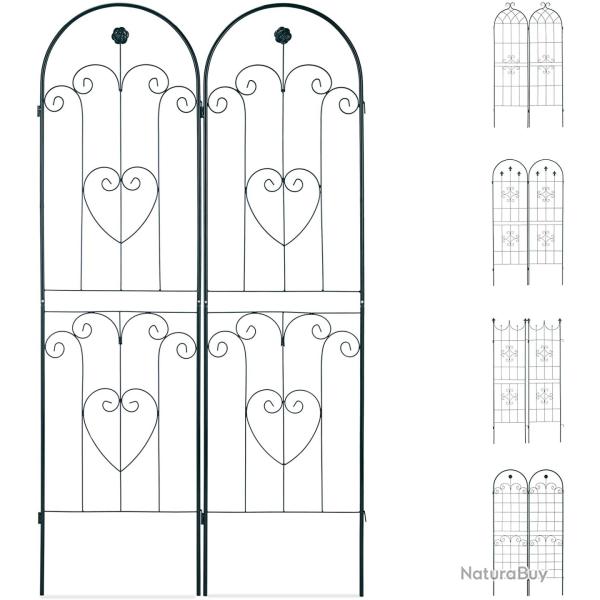 Treillis cl�ture plante grimpante arche jardin fer set de 2 vert 13_0002896