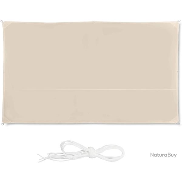 Voile d'ombrage rectangle 2 x 4 m beige 13_0002930_2