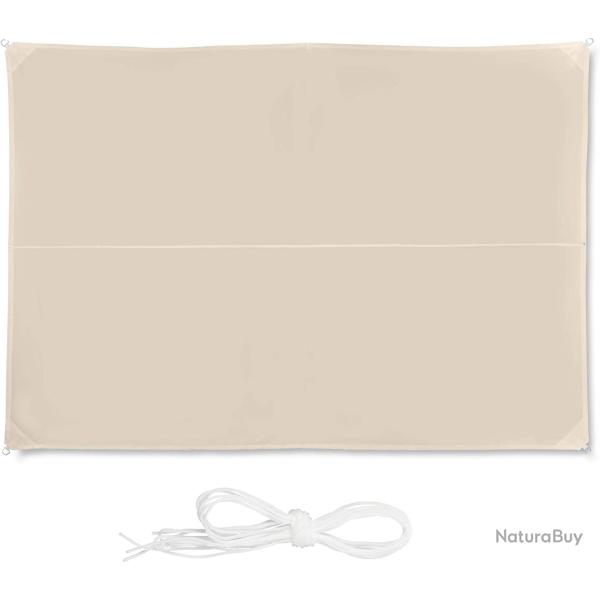 Voile d'ombrage rectangle 3 x 4 m beige 13_0002930_3