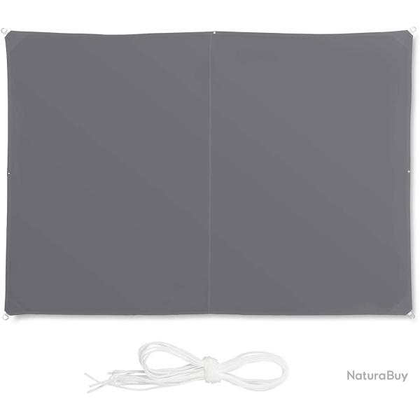 Voile d'ombrage rectangle 2 x 3 m gris 13_0002933