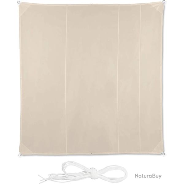 Voile d'ombrage carr� 5 x 5 m beige 13_0002942_4