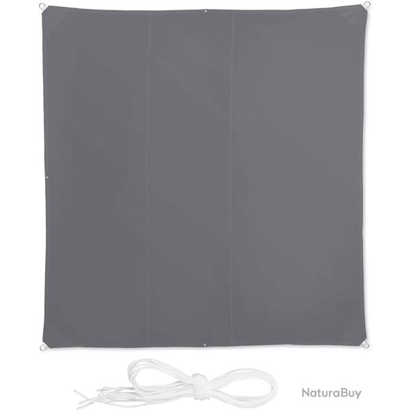 Voile d'ombrage carr� 4 x 4 m gris 13_0002929_3