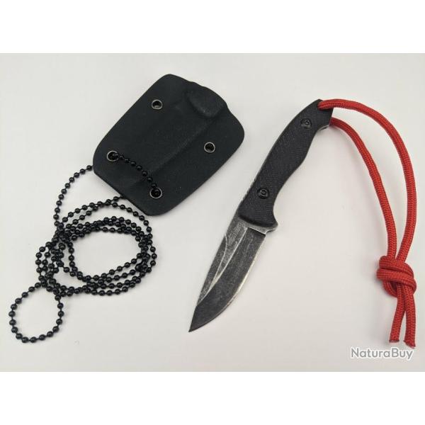 Couteau de Cou Rough Ryder Neck Lame Acier 440 Manche G10 Etui Kydex RR1825