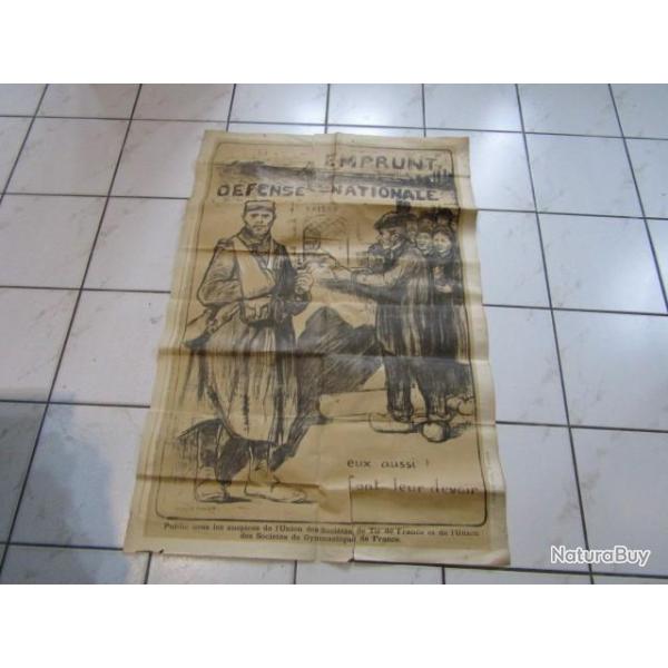 grande affiche premi�re guerre mondiale 1914 1918 Adrian fusil ww1 tranch�e poilu dat�e1915 emprunt