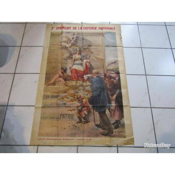 grande affiche premi�re guerre mondiale 1914 1918 casque Adrian ww1 tranch�e poilu 2� emprunt