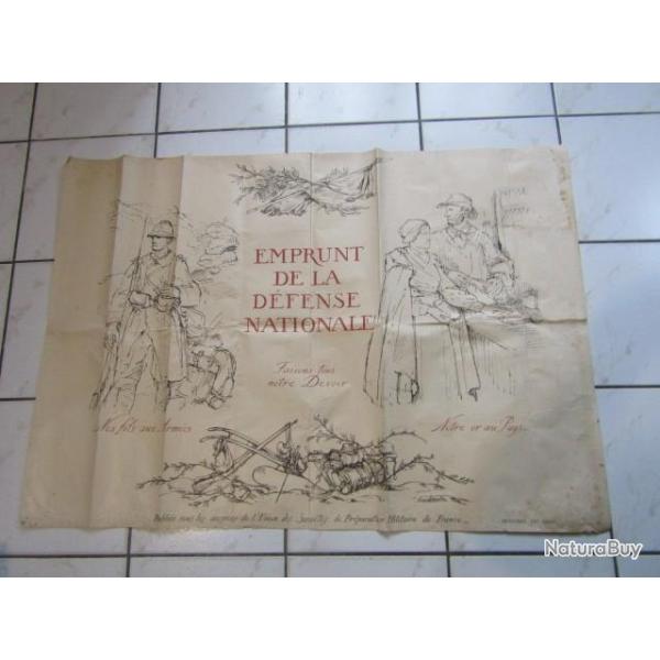 grande affiche premi�re guerre mondiale 1914 1918 casque Adrian ww1 tranch�e poilu emprunt d�fense