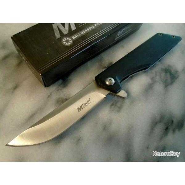 Couteau MTech Framelock Flag Lame Acier 3Cr13 Manche G10 Clip Pivot Bearing MT1160LF