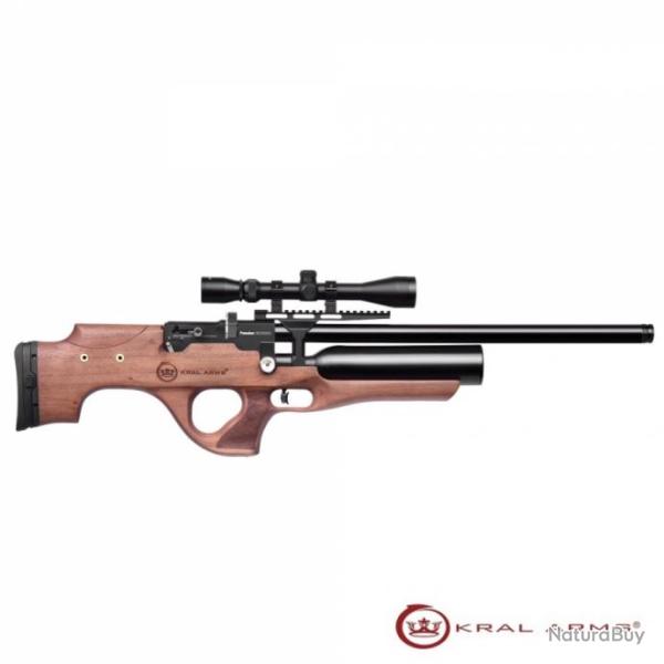 Carabine PCP KRAL Puncher Ekinoks Wood S / A - 6,35 mm -19,9 joules + (SEMI-AUTOMATIQUE a 50 J.)
