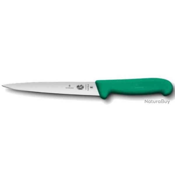 5.3704.20 Couteau � d�nerver, filet de sole, lame flexible 20 cm Victorinox manche vert