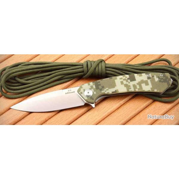 Couteau Ganzo Adimanti Camo Lame Acier D2 Manche G-10 Framelock Clip GASKCA