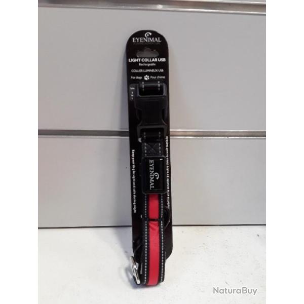 6214B COLLIER LUMINEUX EYENIMAL ROUGE TAILLE M NEUF
