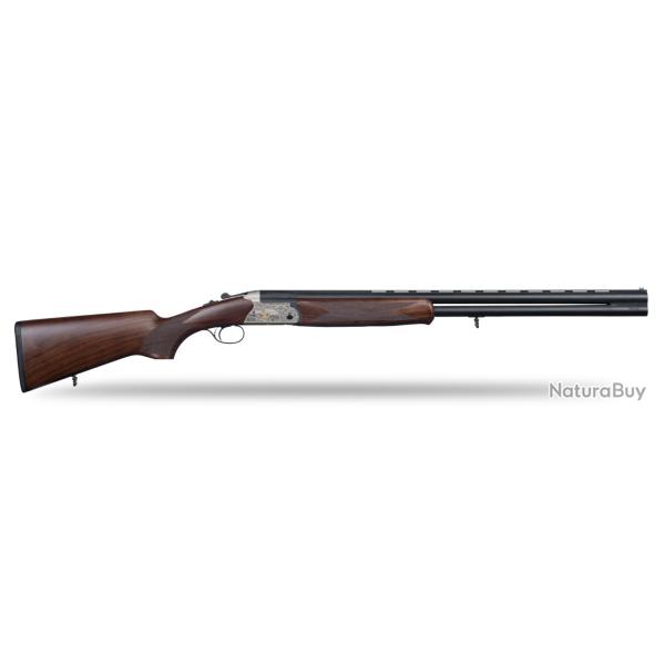 FUSIL SUPERPOS� HUGLU EAGLE G C/28/70 - BASCULE NOIRE - GRAVURES  - CANON 71 CM