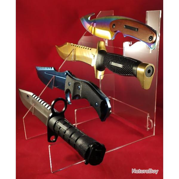 pr�sentoir plexi pour 4 tr�s gros couteaux (GC4)