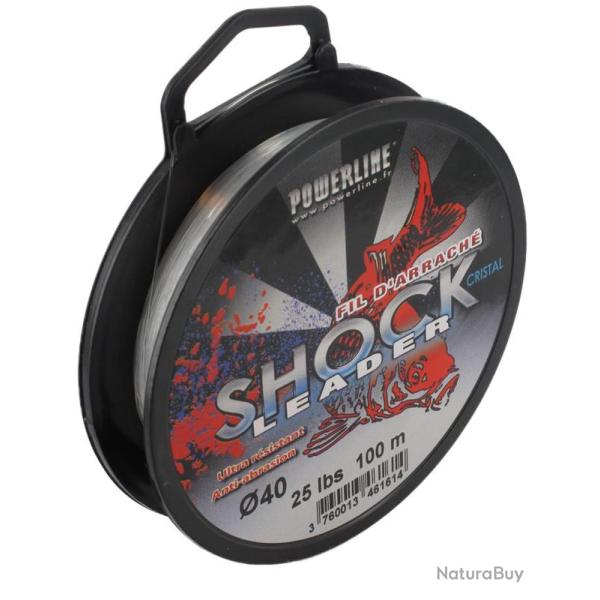 T�te de ligne carpe Shock Leader Cristal Powerline 0.40mm / 25lbs