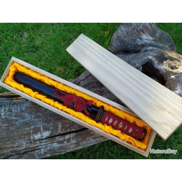 Tanto vritable sabre forg a la main en acier damas 512 couches  lame trs aiguise