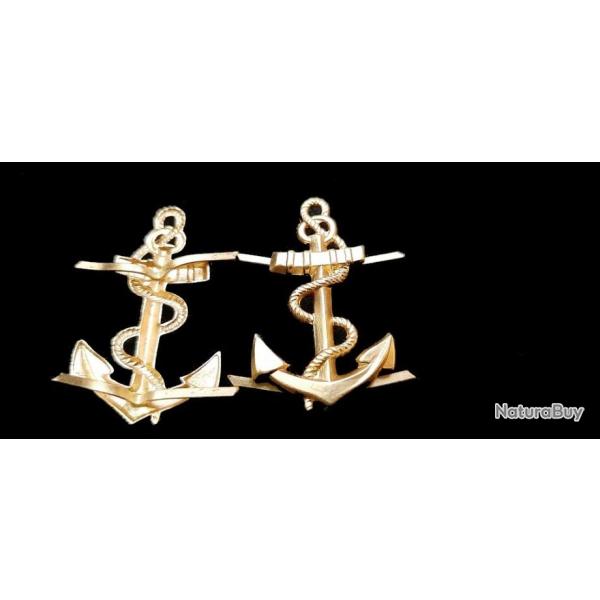 Ancre de marine dor� fixation � lamelles ( Hauteur : 40 mm)