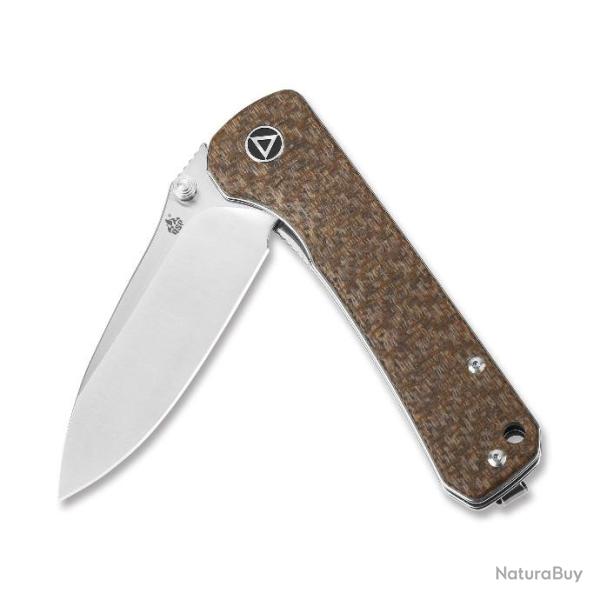 Couteau QSP Hawk Brown Lame Acier 14C28N Manche Micarta Linerlock Clip QS131G