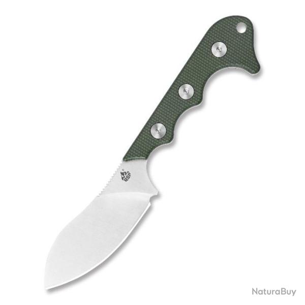 Couteau de Cou QSP Neckmuk Neck Green Lame Acier D2 Manche Micarta Etui Kydex QS125F