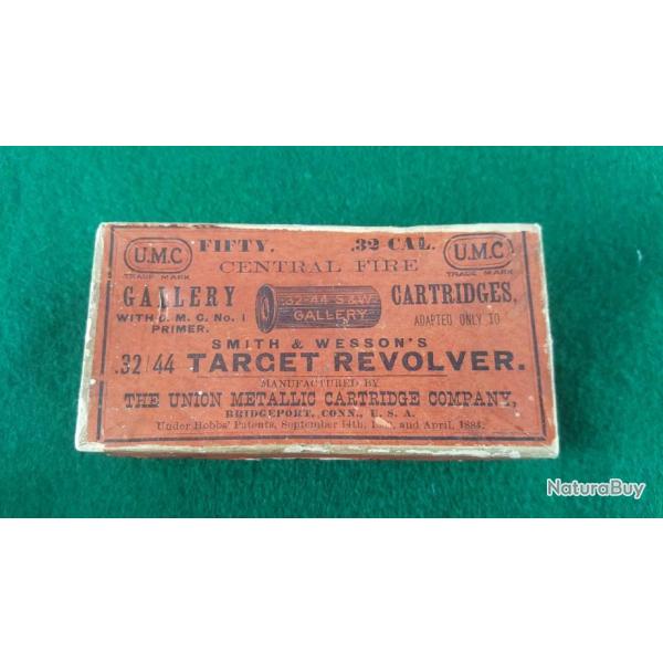 Rare boite origine vide UMC de 50 munitions .32-44 Target pour Smith et Wesson new model 3 Target