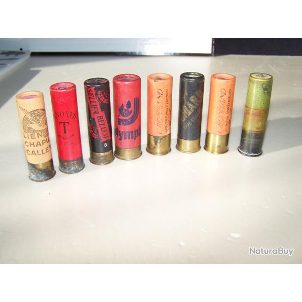 lot de 8 cartouches diffrentes pour fusil lisse