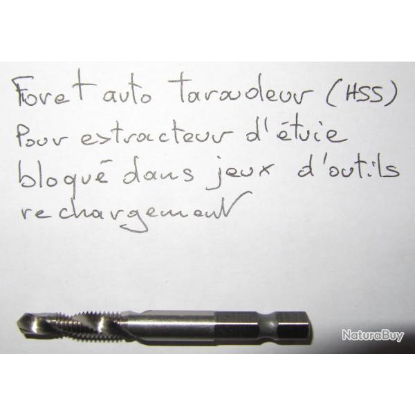 Foret-taudeur pour extracteur d'�tuis bloqu�s dans l'outils de recalibrage rechargement