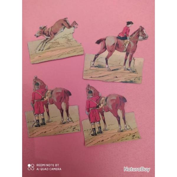 PRO PATRIA, CHASSE � COURS, FIGURINES EN CARTON