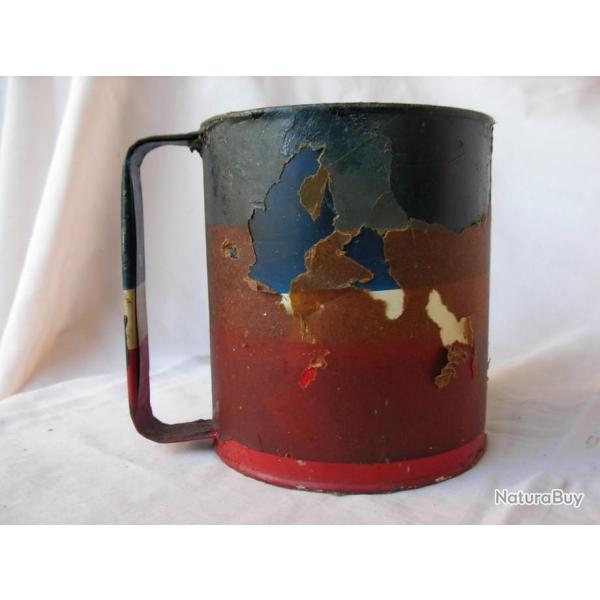 WW1 FRANCE ANCIEN POT AUX COULEURS NATIONALES " BLEUETS DE FRANCE POUR VICTIMES DE GUERRE "APPEL DON