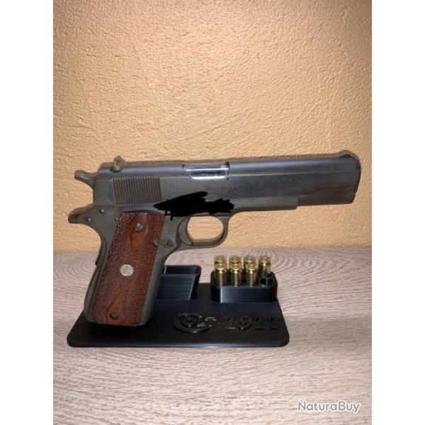Support pour pistolet Taurus Pt 1911 et d�riv�, 2 chargeurs et 8 cartouches 45 acp