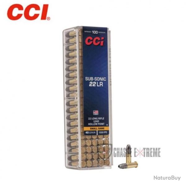 100 Munitions CCI Subsonic Cal 22 Lr 40Gr Hp