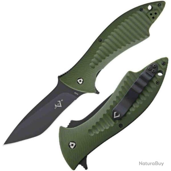 Couteau V Nives Deplorable Green Tanto Lame Acier AUS-8 Manche FRN Bearings Clip VNI15FRNPBGR