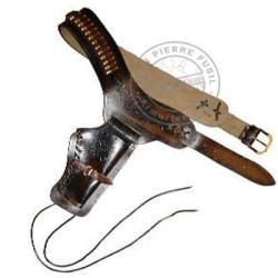 Buscadero cuir imprim&eacute; - 1 revolver Marron