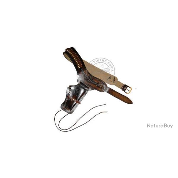 Buscadero cuir imprim� - 1 revolver Marron