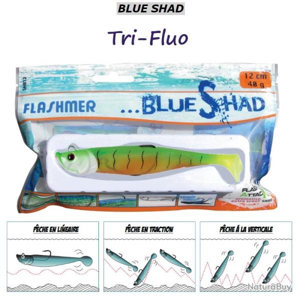 BLUE SHAD FLASHMER Tri-Fluo 8 cm
