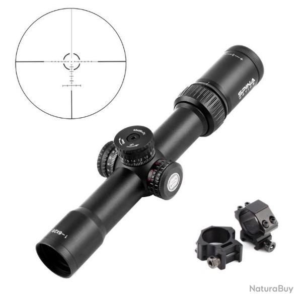 SPINA OPTICS 1-6X28 vise optique rouge vert verre  porte de rticule grav LIVRAISON GRATUITE