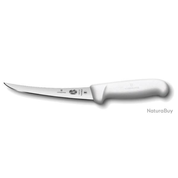 Couteau � d�sosser flexible � dos renvers� 15 cm Victorinox manche blanc