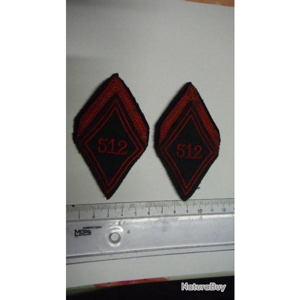 paire de losanges du GET 512: groupement escadron du train bas  Saint-L