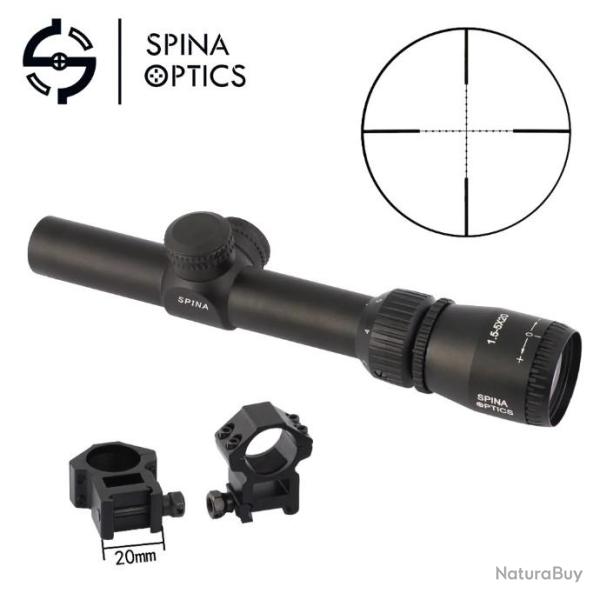SPINA optique 1.5-5X20 lunette de vise Mil-dot rticule porte de chasse vise  LIVRAISON GRATUITE