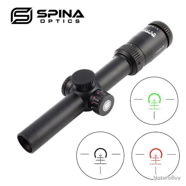 SPINA OPTICS 1-8x24 longue porte de fusil 1/2 MOA tourelle illumine LIVRAISON GRATUITE