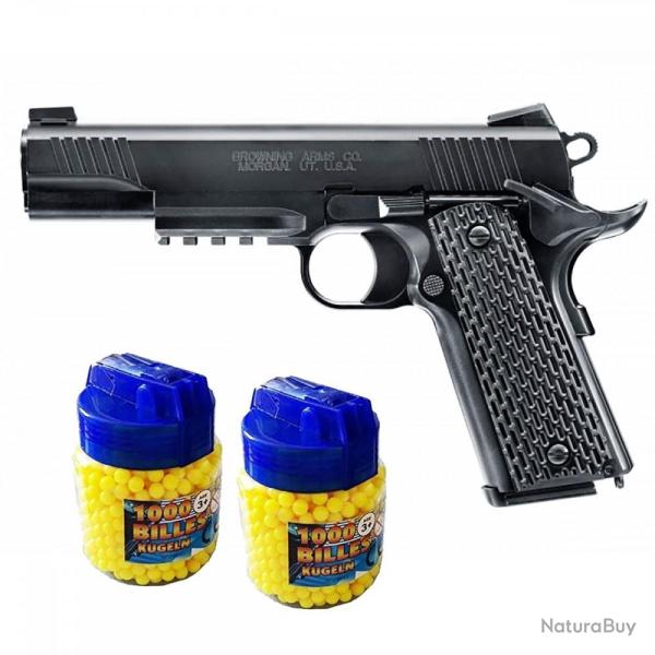 Browning 1911 HME Pistolet  billes mtal + 2000 billes - Airsoft