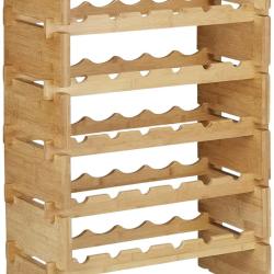 &Eacute;tag&egrave;re porte-bouteilles empilable en 6 niveaux 86 cm bambou 13_0002171