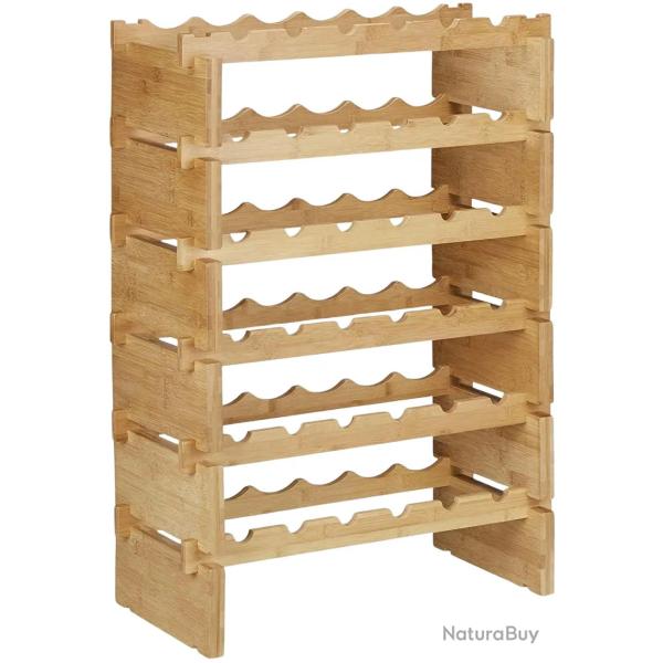 �tag�re porte-bouteilles empilable en 6 niveaux 86 cm bambou 13_0002171