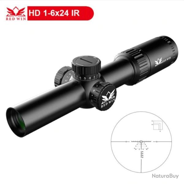 Red Win Optics 1-6x24 porte CQB, porte de fusil 1/2MOA tourelle LIVRAISON GRATUITE