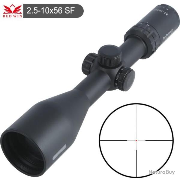 Red Win Optics 2.5-10x56 IR 30mm 1/4 "ajusteur de capuchon allemand #4 rticule LIVRAISON GRATUITE