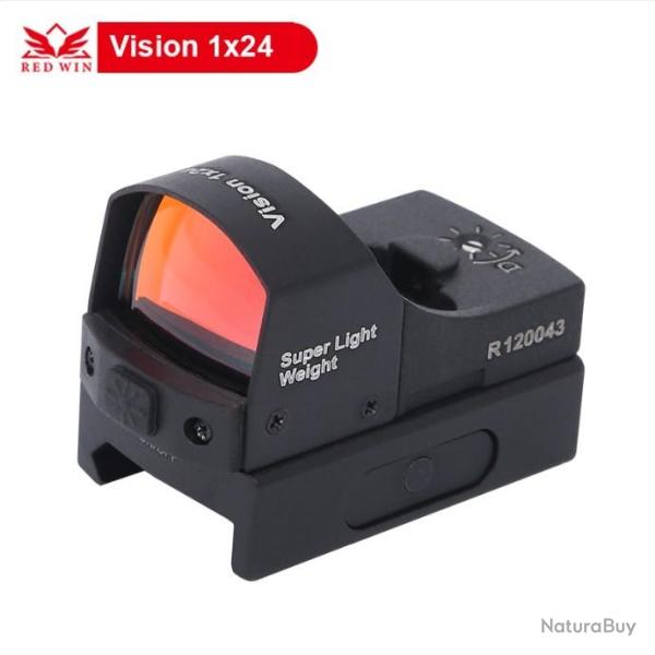 RED WIN OPTICS 1x24 point rouge Vision 1 MOA ajuster 6 niveaux rouge Illumination LIVRAISON GRATUITE