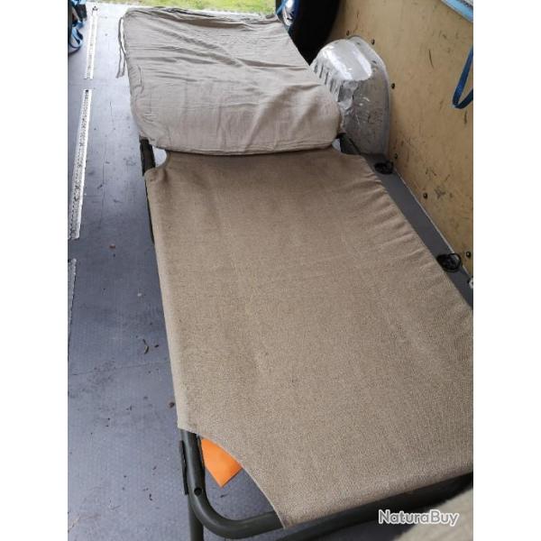 LIT DE CAMP militaire Fran�ais adulte tr�s bon �tat  avec matelas lit d'appoint