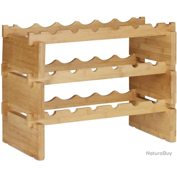 �tag�re porte-bouteilles empilable en 3 niveaux 45 cm bambou 13_0002171_2