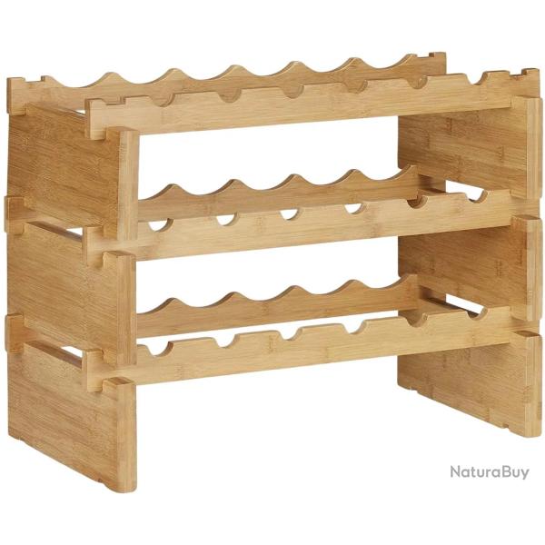 �tag�re porte-bouteilles empilable en 3 niveaux 45 cm bambou 13_0002171_2