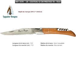 Couteau Pliant N&deg;5578 11,5 cm TB Bois Teck Laguiole BOUGNA