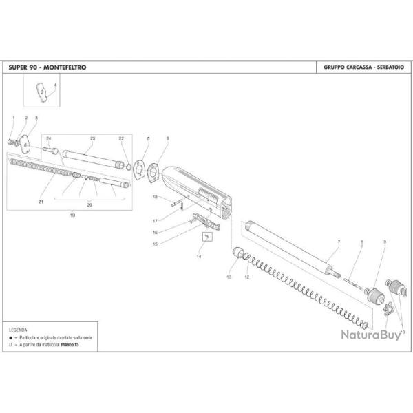 Ressort de rappel de culasse Benelli Super 90, Montefeltro NEUF