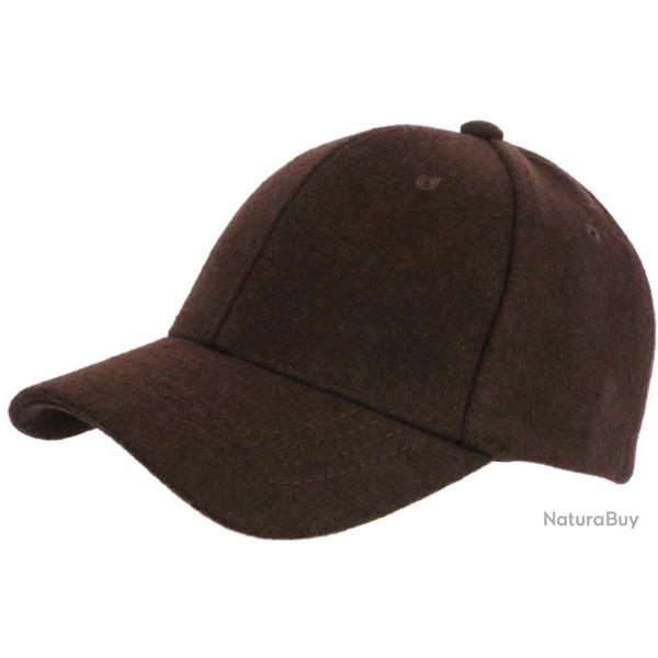 Casquette Baseball Laine Marron Fonce en Feutre Chaude et Tendance Neva Taille unique Marron
